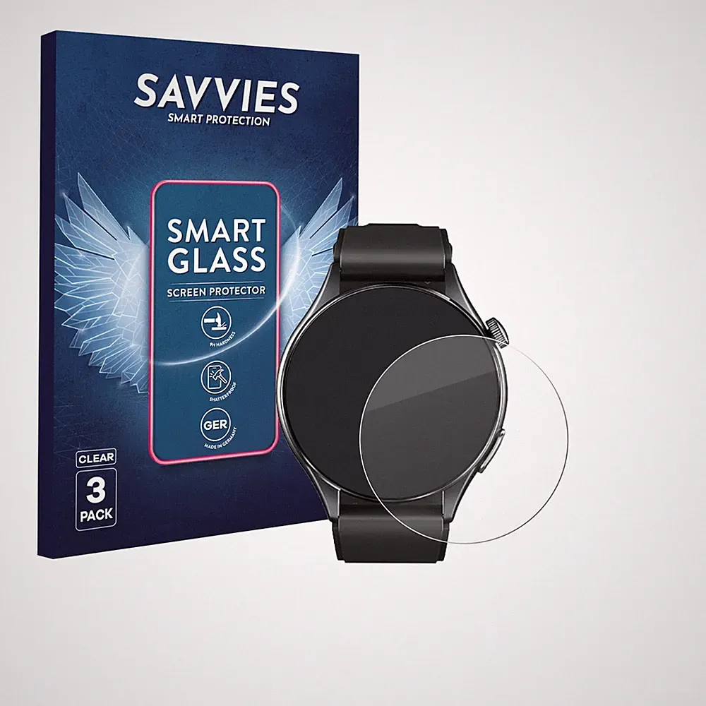 3x Displayschutzglas für Marsyu Smartwatch 1.56" Panzerfolie
