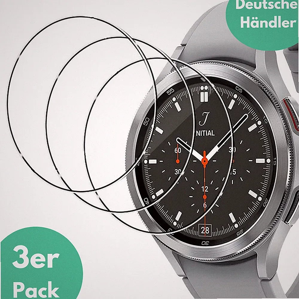 3X Hartglas für Samsung Galaxy Watch 4 44mm Schutzglas Panzerfolie Display 9H