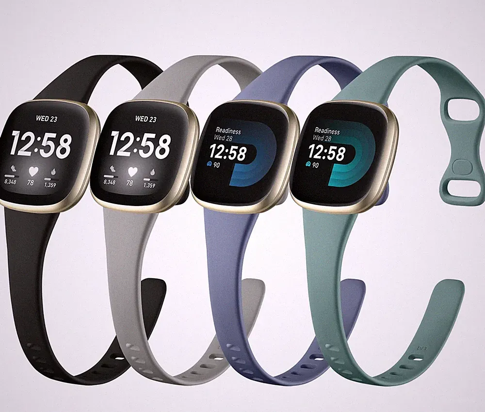 4erPack kompatibel mit Fitbit Versa 4/3, Sense 2/1 Armband für Damen und Herr...