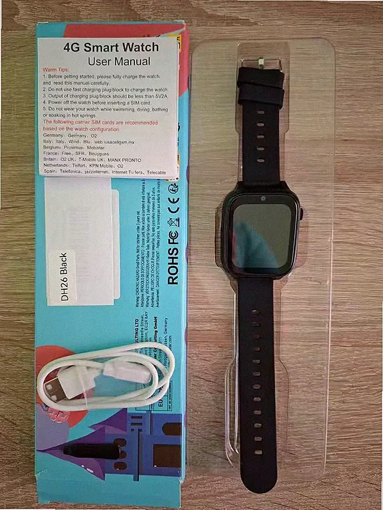 4G DH26 Smartwatch Kinder Black-Gebraucht!