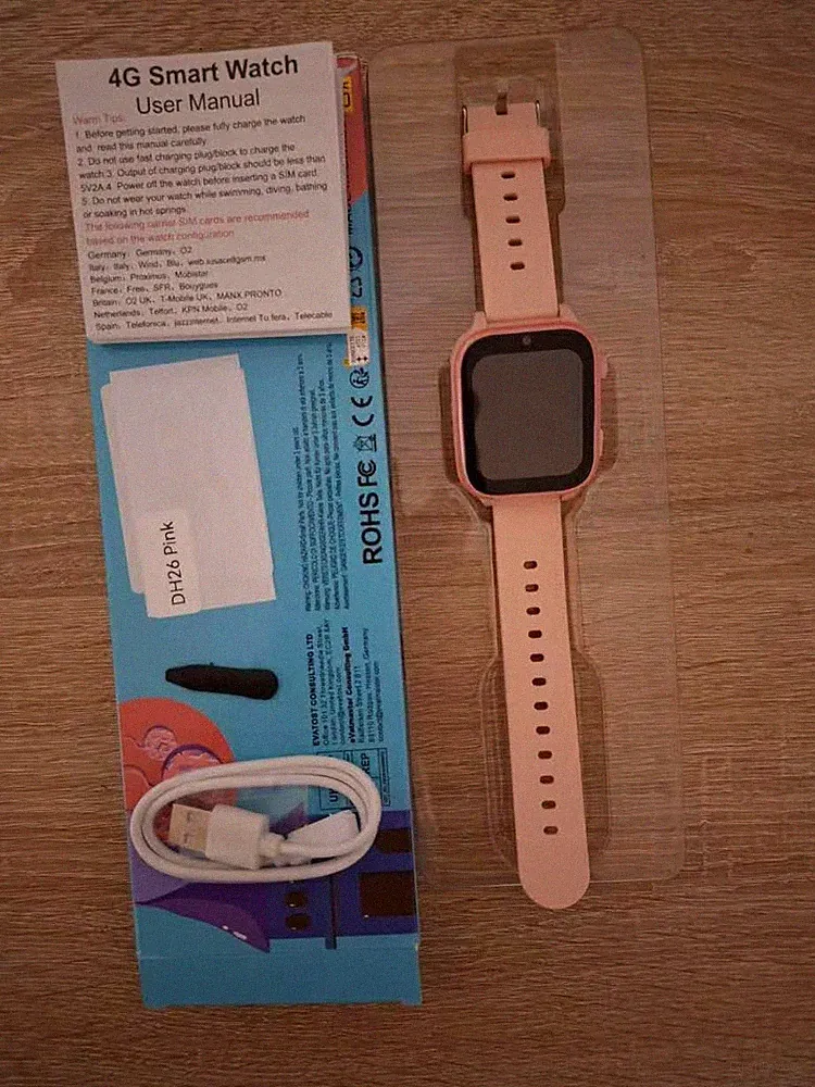 4G DH26 Smartwatch Kinder Pink-Gebraucht!