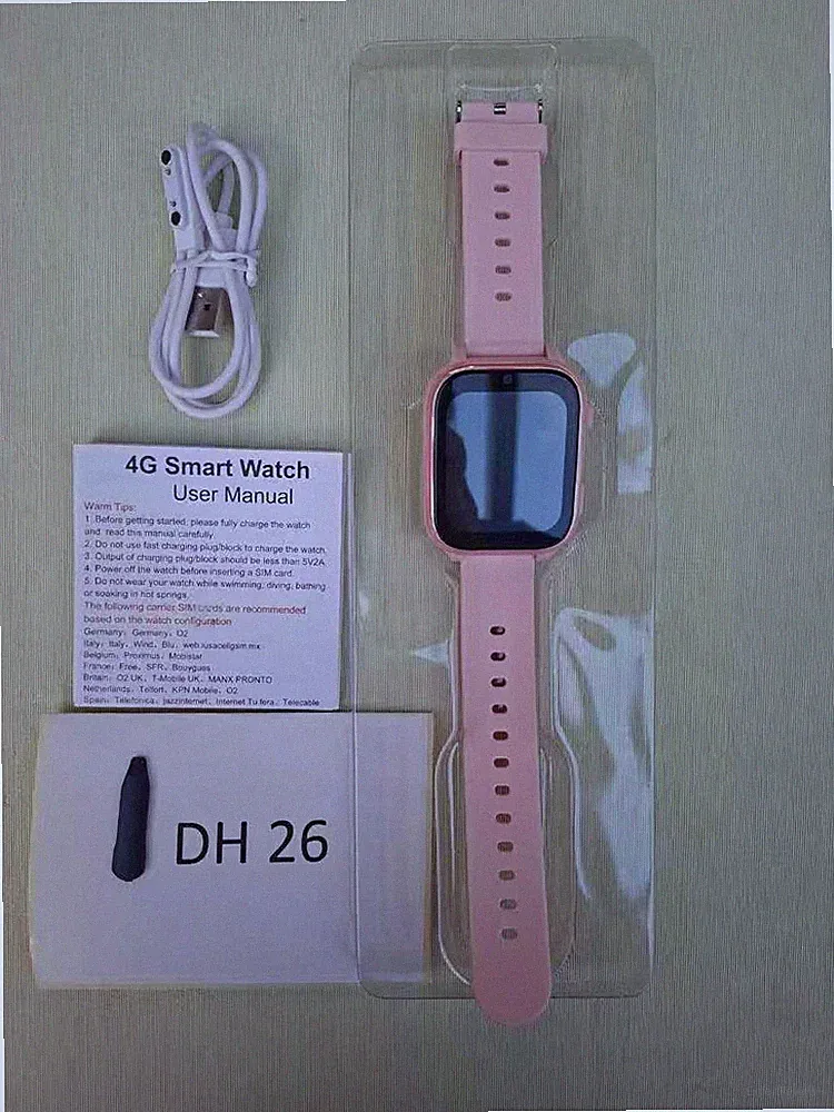 4G DH26 Smartwatch Kinder Pink-Gebraucht!