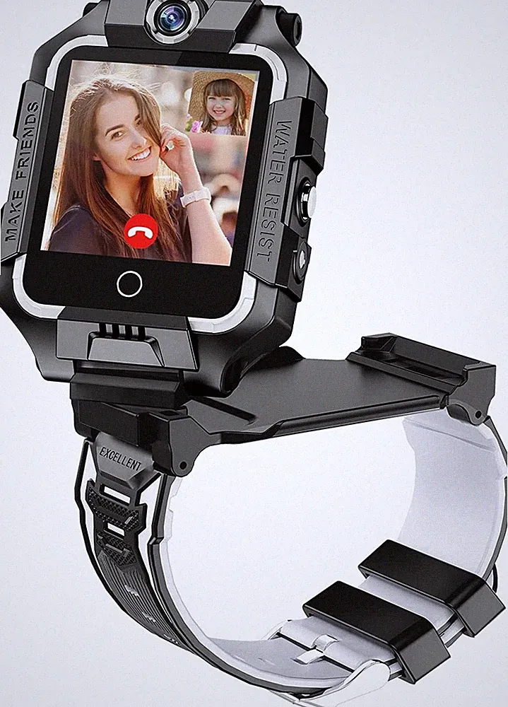 4G Kinder Smartwatch mit GPS-Tracker 360° Dual Kamera WiFi SOS Handy Armbanduhr