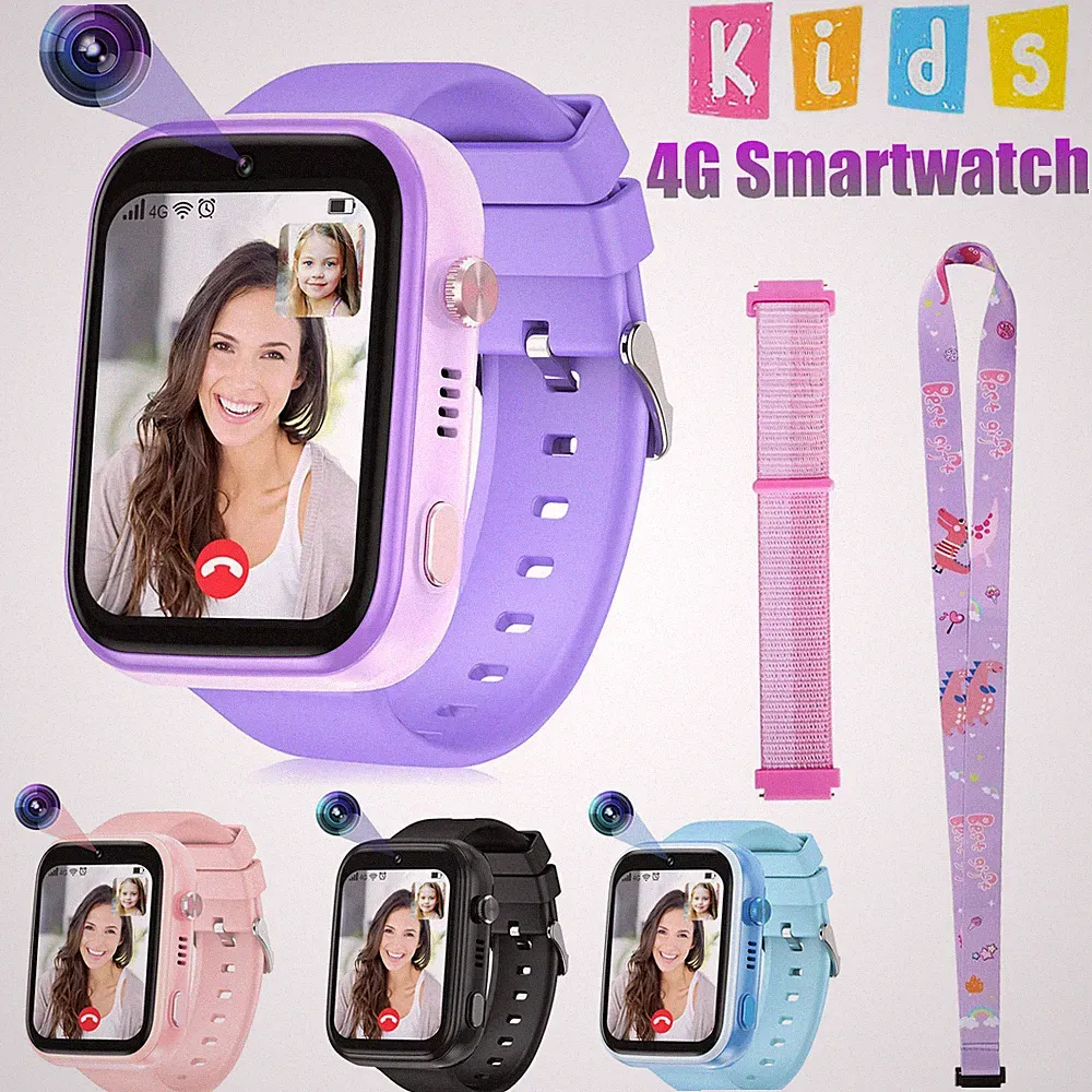 4G Smartwatch für Kinder GPS Zwei-Wege-Anrufe SOS WLAN Touchscreen Geschenke