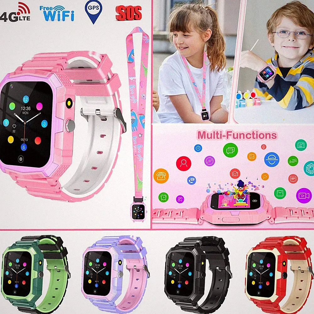4G Smartwatch für Kinder Smart Watch mit Sprachanruf SOS GPS Videoanruf Kamera