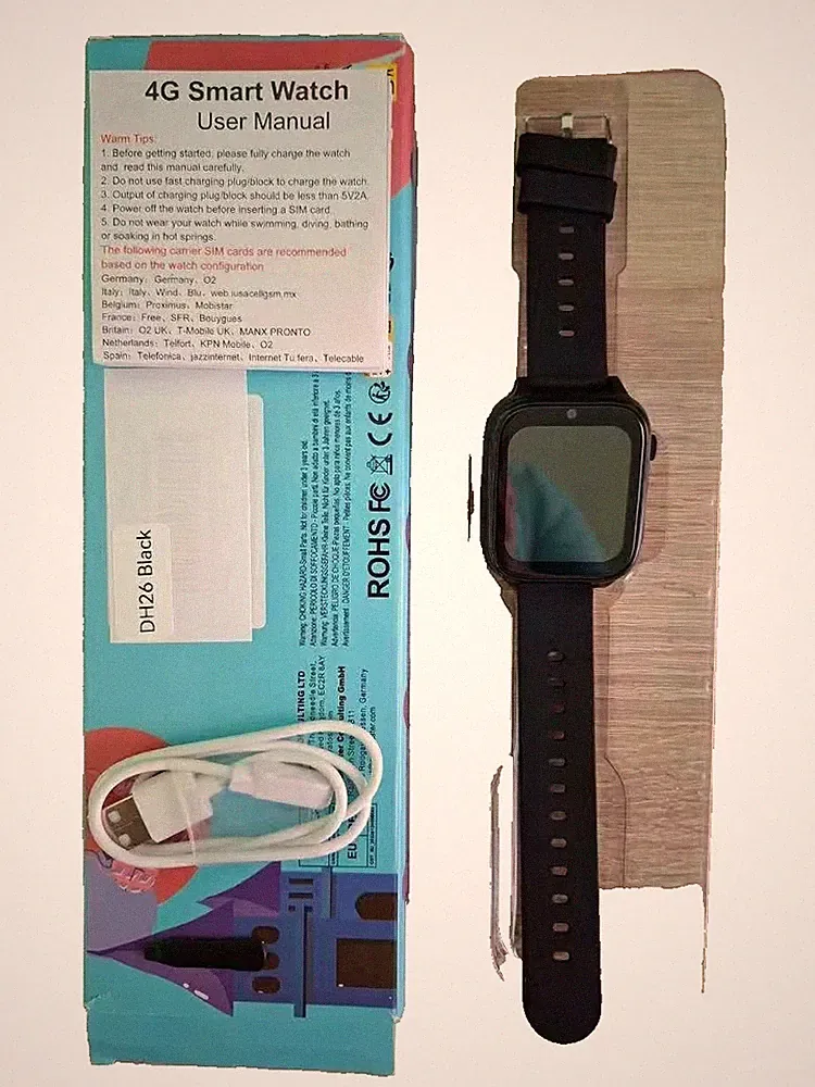 4G Smartwatch Kinder, IP68 Kinder Smartwatch mit GPS und Telefon, HD Videoanruf