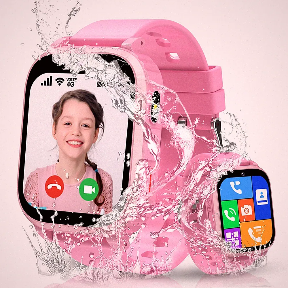 4G Smartwatch Kinder, Kinder Smartwatch Kinderuhr mit GPS und Telefon Anruffu...