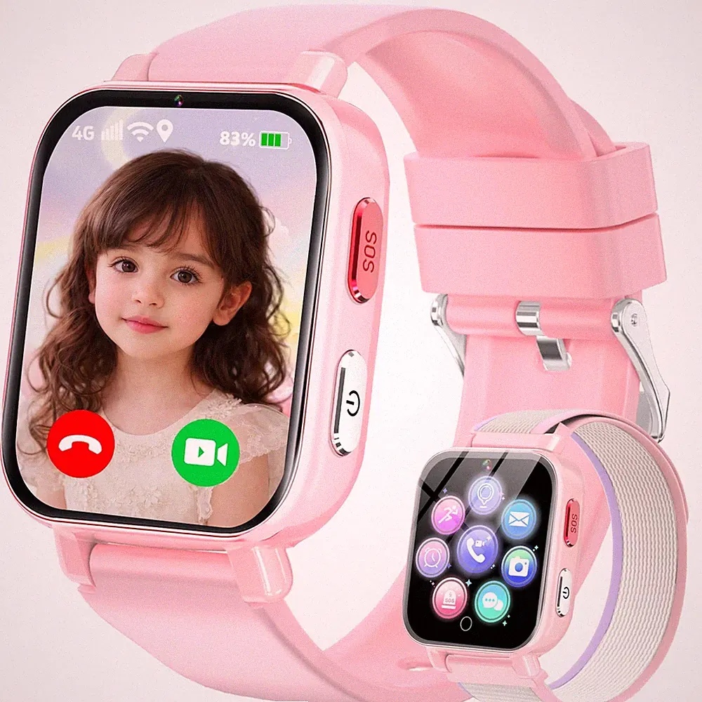 4G Smartwatch Kinder mit GPS und Telefon, Armbanduhr Junge Mädchen mit Video/...
