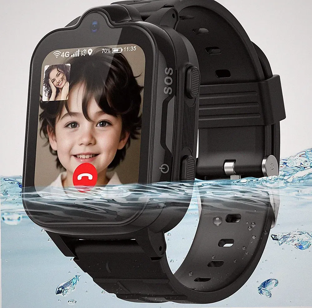 4G Smartwatch Kinder mit GPS und Telefon SOS - IP67 Wasserdicht Kinderuhr WiFi