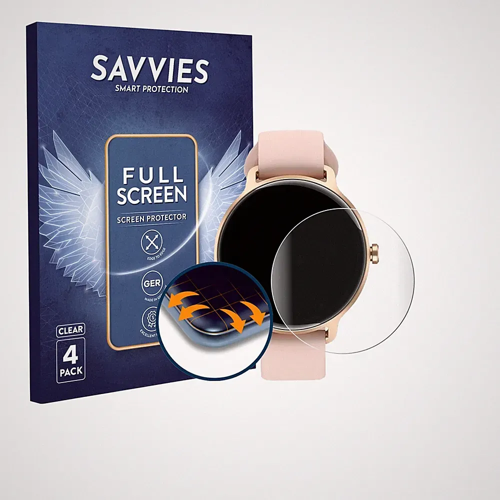 4x Displayschutz Full-Screen für Yoever Smartwatch 1.27"