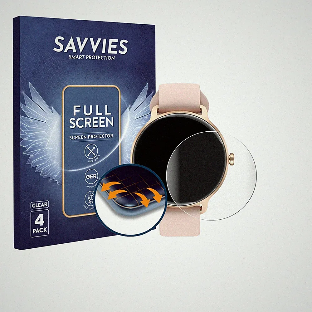 4x Displayschutz Full-Screen für Yoever Smartwatch 1.27"