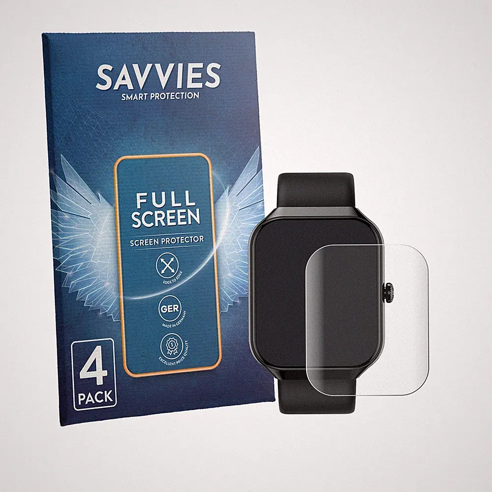 4x Full-Screen Schutz Folie für Matast Smartwatch 1.96" 3D Edge Display