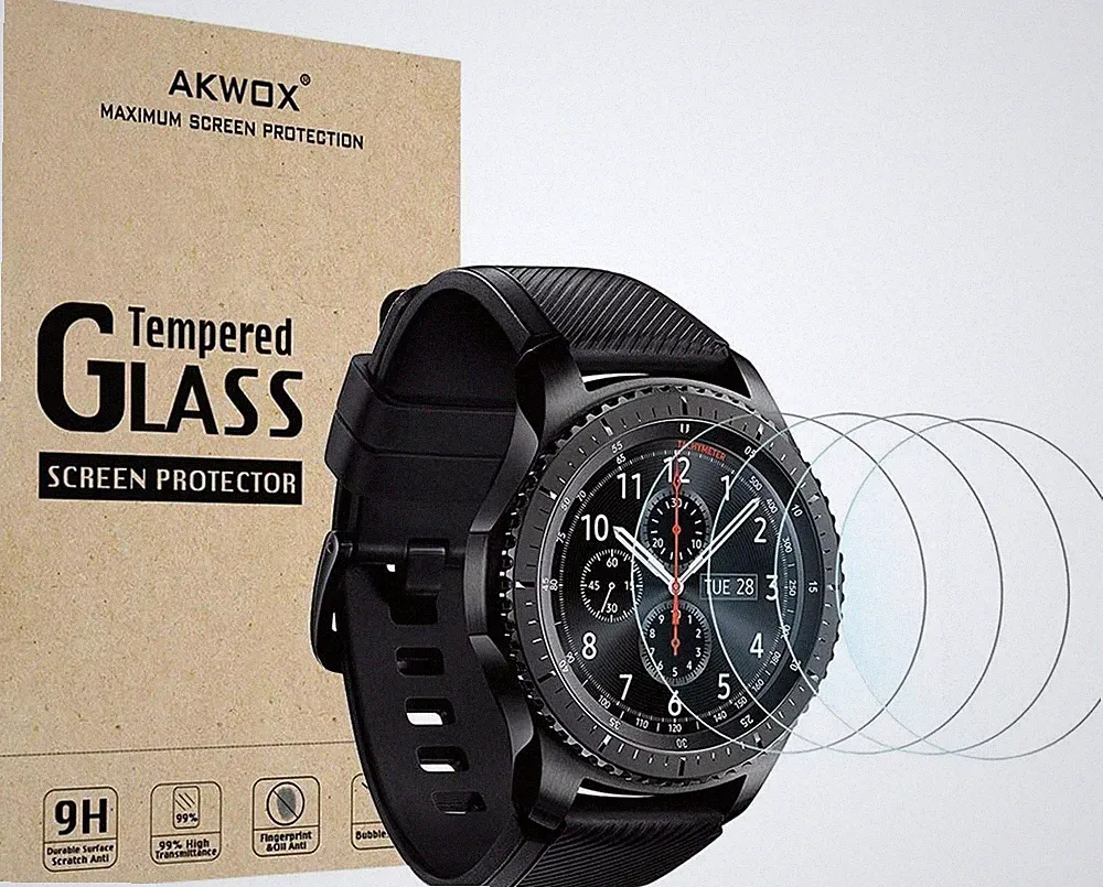 4x Schutzfolie Hartglas 1,3" 9H kratzfest für Samsung Smartwatch