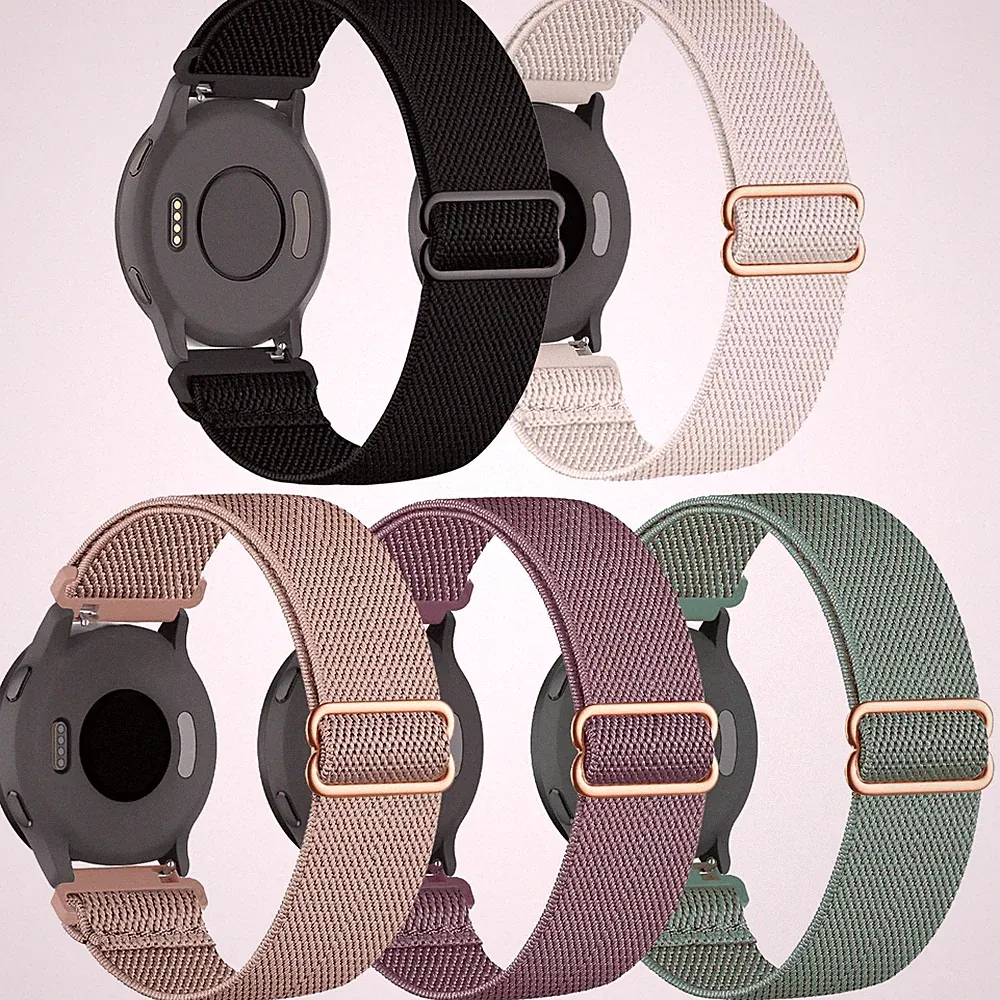 5 Stück 18mm Elastisch Nylon Armband Ersatz für Garmin Venu 3S/Venu 2S/ Vivoa...