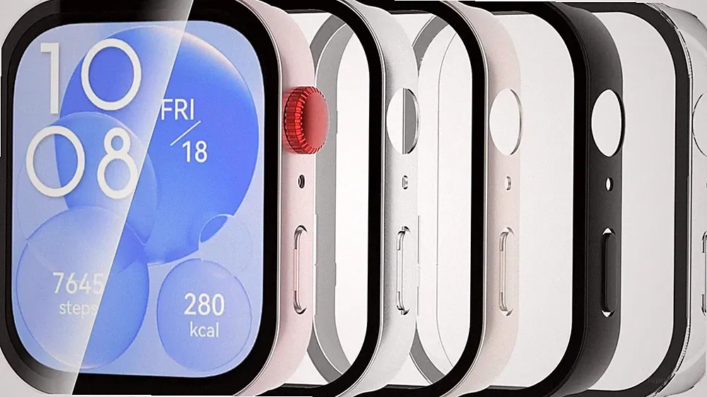 5er Set Schutzhülle PC 45x38mm Kratzfest Smartwatch Schutz Huawei Watch Fit 3