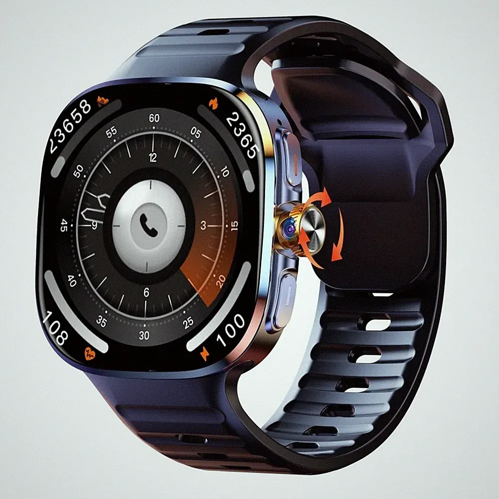 5G Smartwatch 2,4'' mit Sim Karte WiFi Drehkamera GPS Android iOS 8G RAM 128G DE