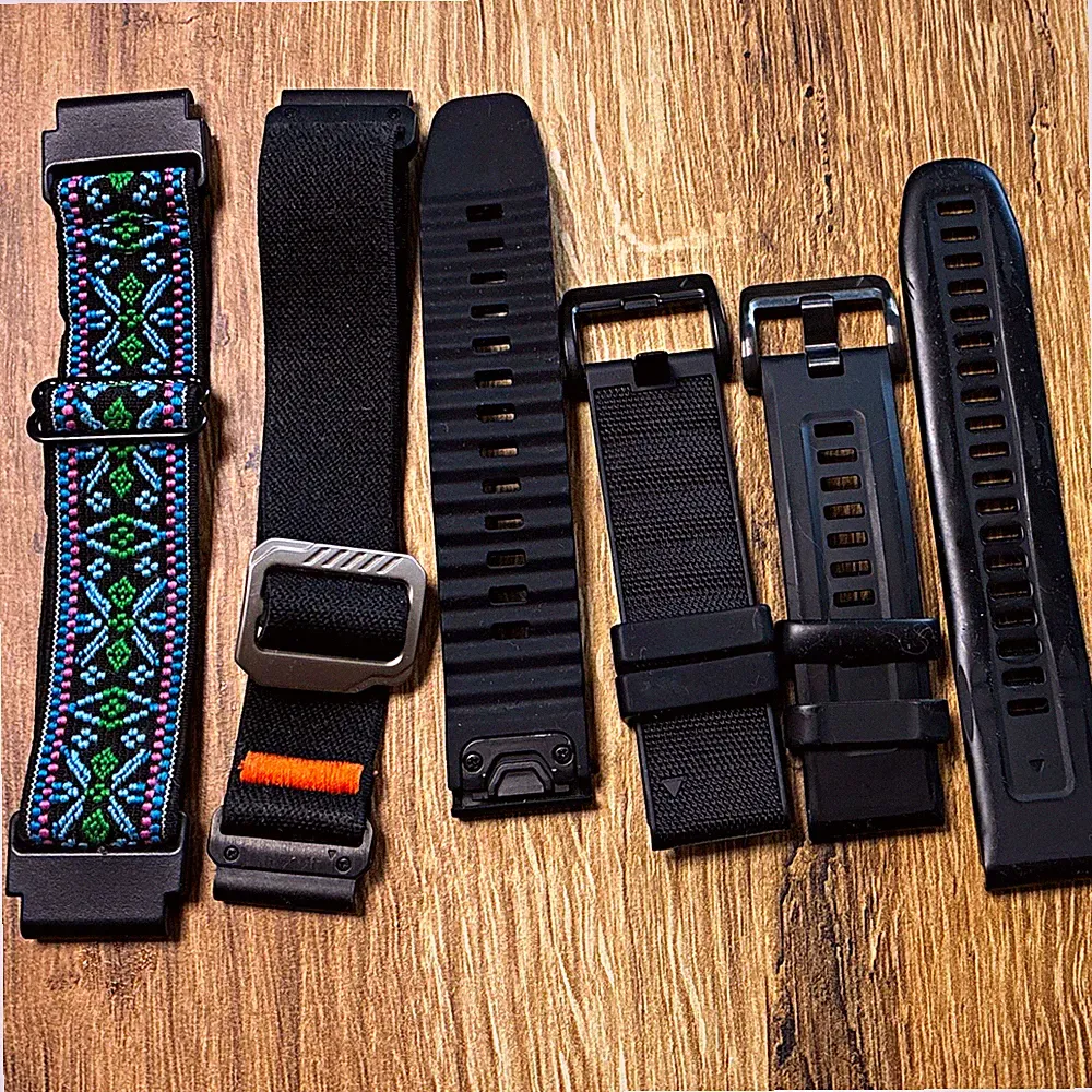 5x Sport Smartwatch-Armband zweiteilig Kunststoff & Textil schwarz/mehrfarbig