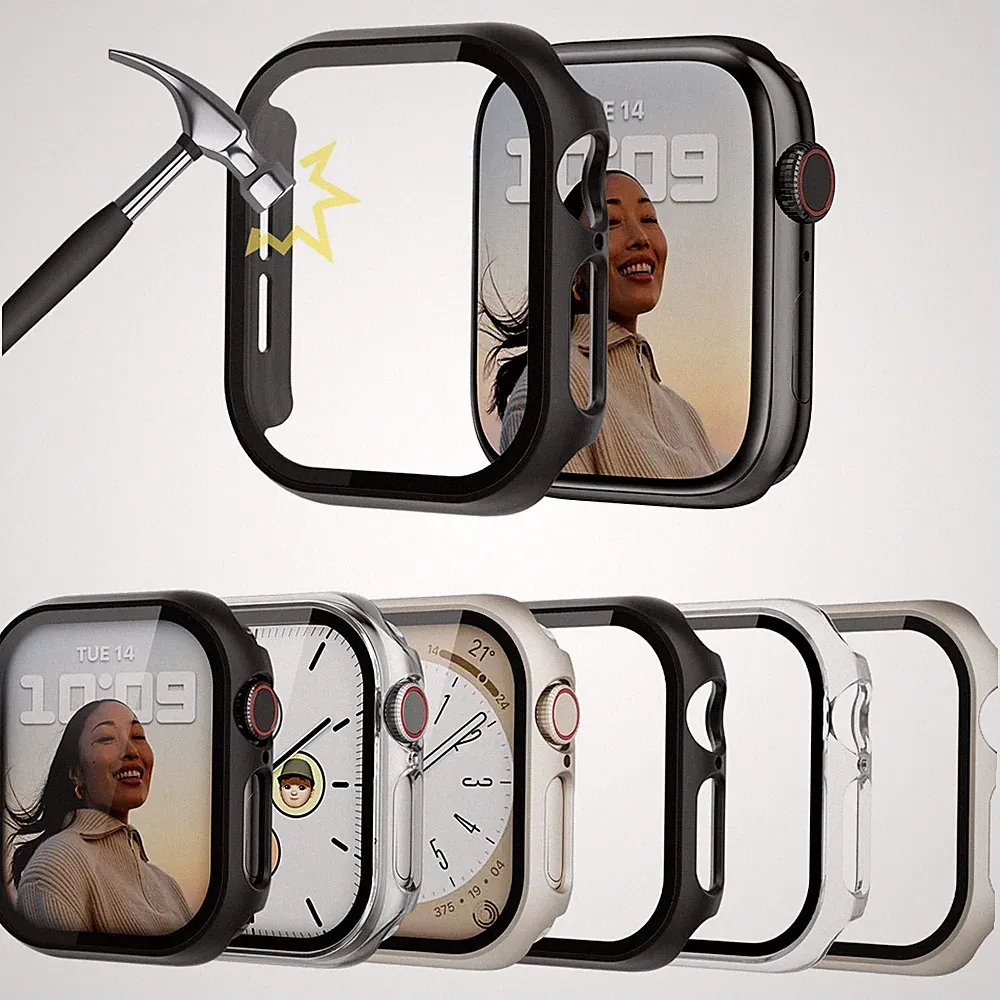 6 Stück Gehäuse mit Displayschutzfolie Kompatibel mit Apple Watch Series 11/10
