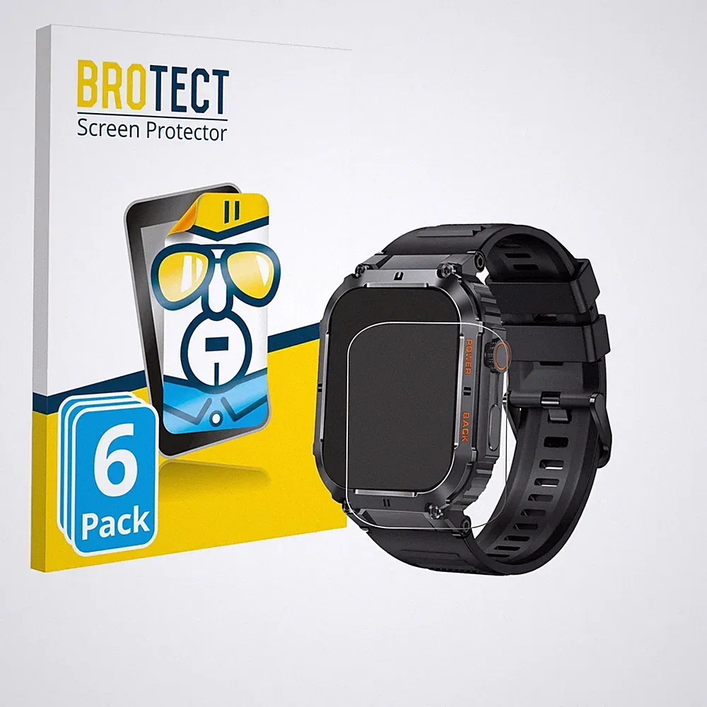 6x bedee Smartwatch 1.96" Displayschutzfolie Transparent