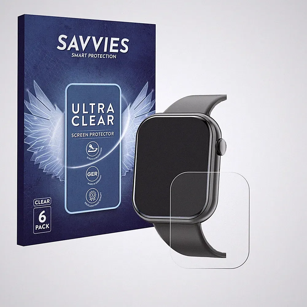 6x Schutzfolie für Mingtawn Smartwatch 1.85" Displayschutz