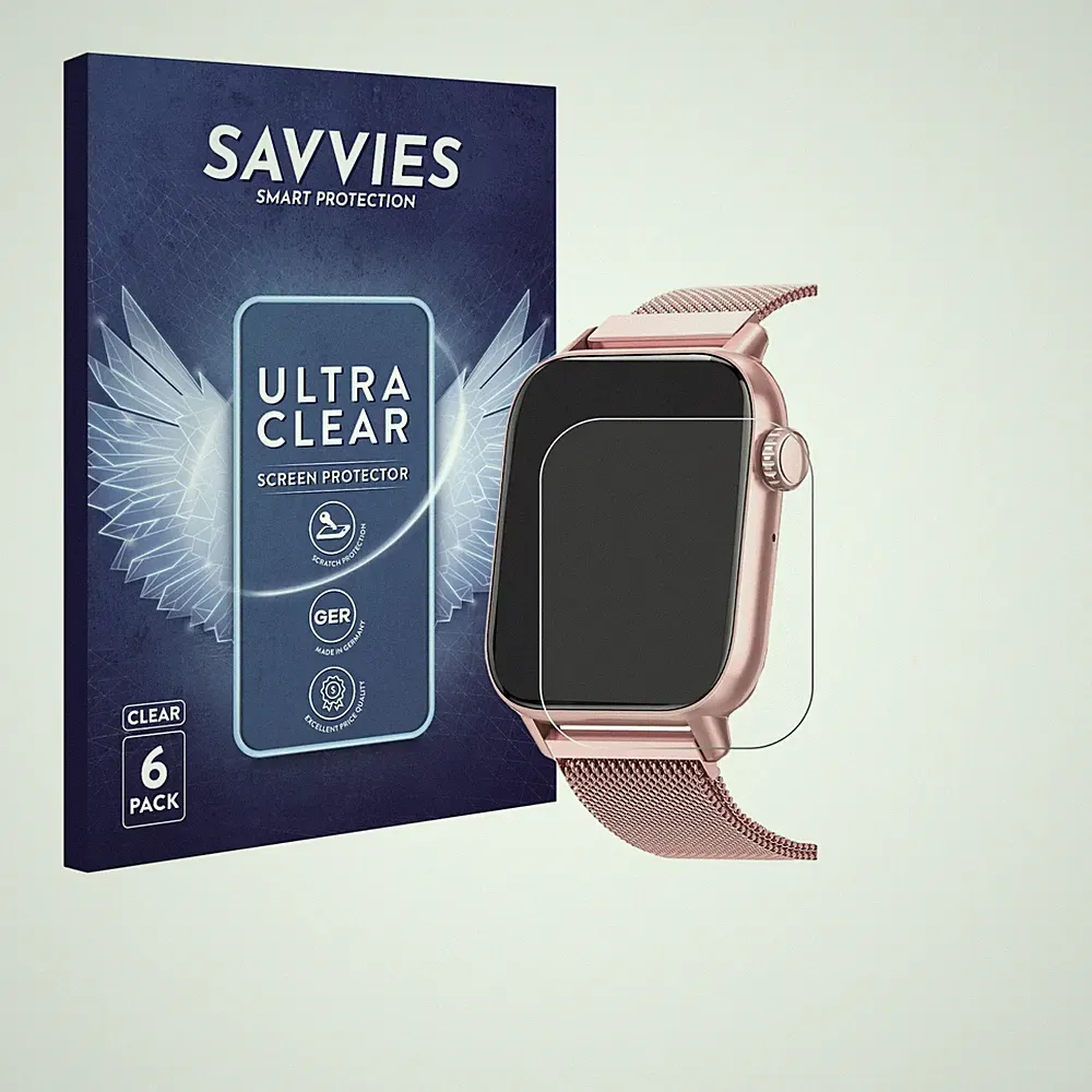 6x Schutzfolie für Sanorum Smartwatch 1.85" Display Schutz Folie