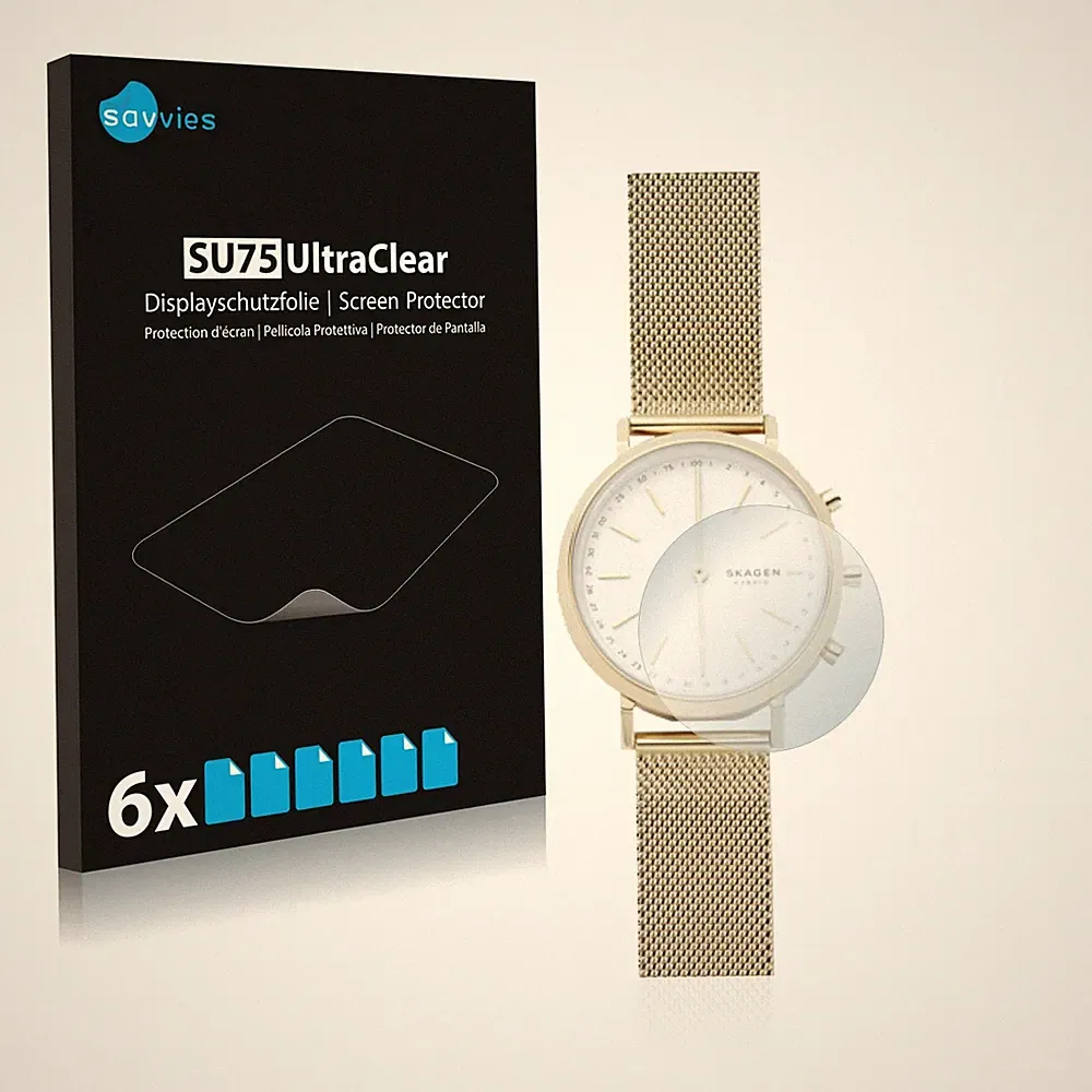 6x Schutzfolie für Skagen Hybrid Smartwatch Mini Hald (34 mm) Displayschutz