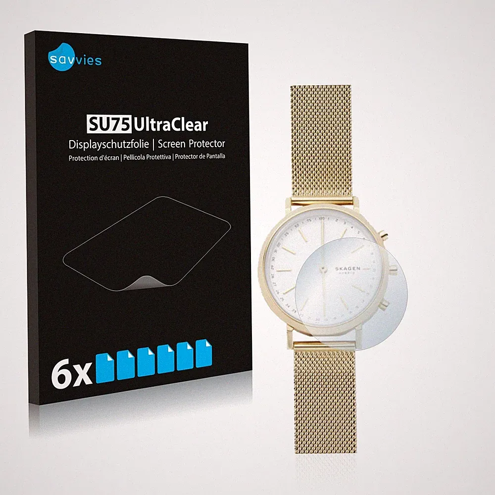 6x Schutzfolie für Skagen Hybrid Smartwatch Mini Hald (34 mm) Displayschutz