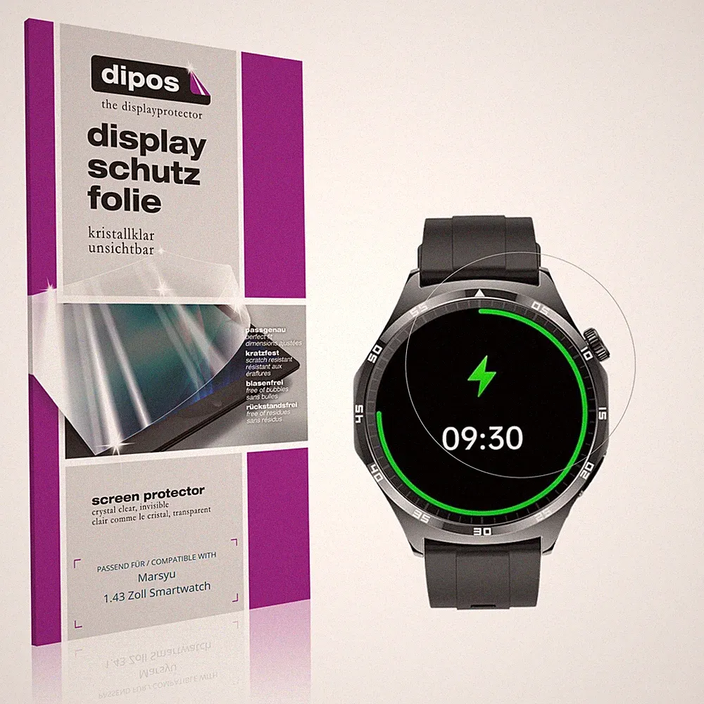 6x Schutzfolie klar für Marsyu 1.43 Zoll Smartwatch Displayschutzfolie Folie