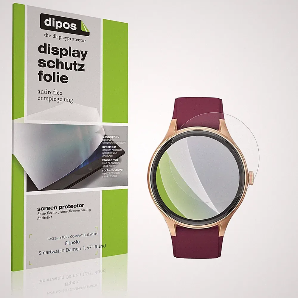 6x Schutzfolie matt für Fitpolo Smartwatch Damen 1.57" Rund Displayschutzfolie