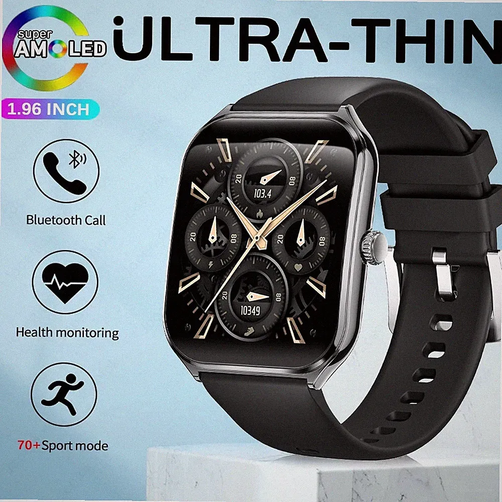 75MM Ultra Dünne Smartwatch Für Männer MT61 1,96" AMOLED SQUARE Sport Wasserfest
