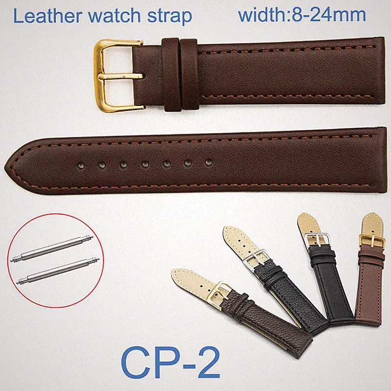 8mm 10-20mm Schlichtes Litschi PU Leder Uhrenarmband 22mm 24mm Smart Watchband