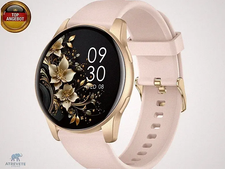 AcclaFit Smartwatch Damen Herren, 1.38 Zoll HD-Display Smart Watch mit