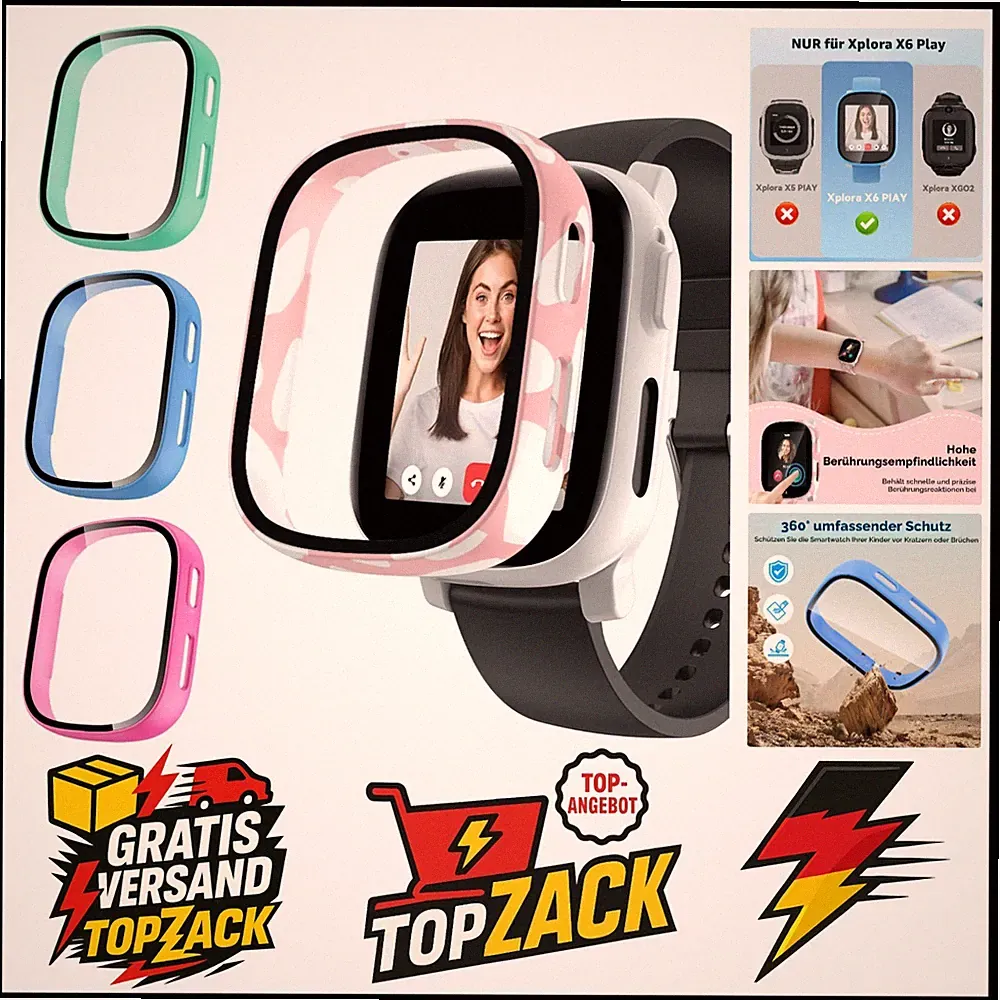 Aceyoon Kinder Smartwatch Schutzhülle 2in1 Hartglas Displayschutz kompatibel...