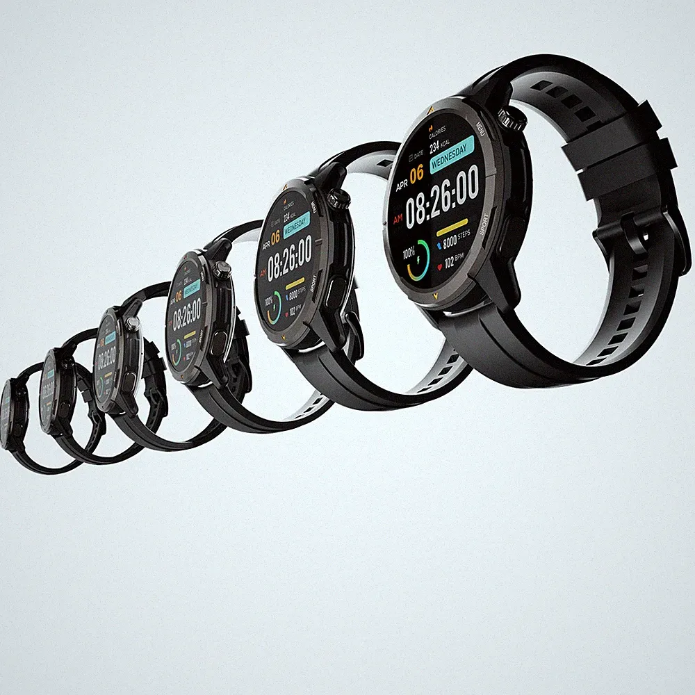 AGM Legion Black Smartwatch Barometer Herzfrequenzalarm Benachrichtigung Grau