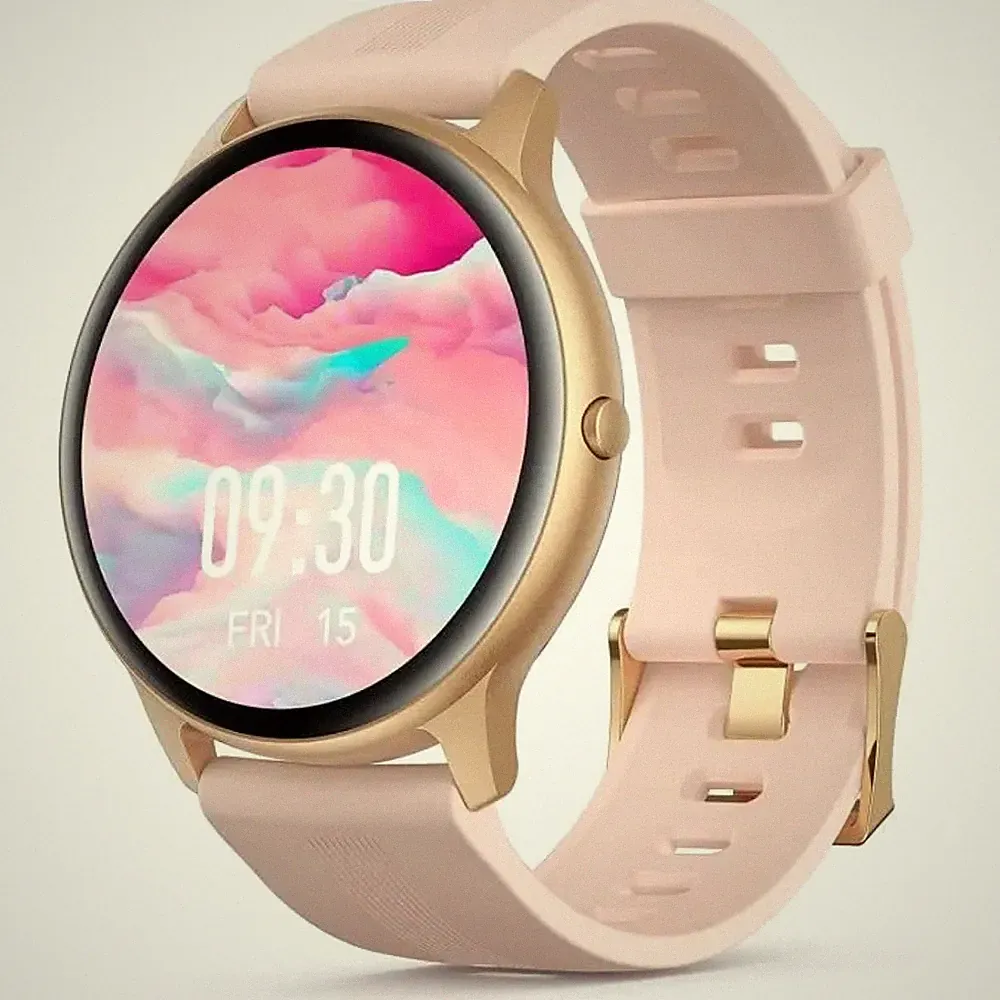 AGPTEK Damen Smartwatch Wasserdicht 5ATM Sport Cardio Schlaf Gold