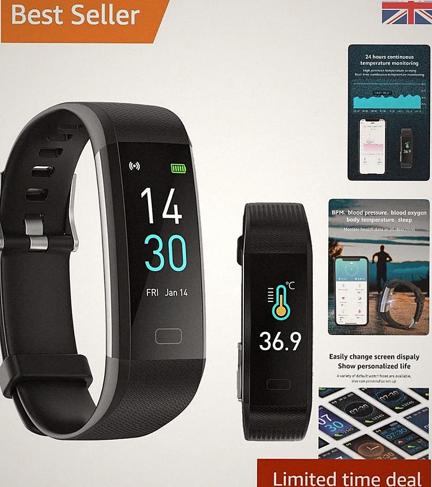 All-Day Activity Tracking Smartwatch mit Gesundheitsmonitoren - Minimalistisch Schwarz