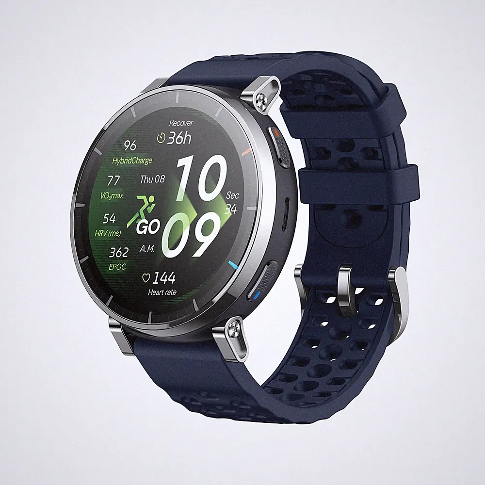 Amazfit Active 3 Premium 45mm GPS Lauf-Smartwatch, 1,32" AMOLED Saphir-Display