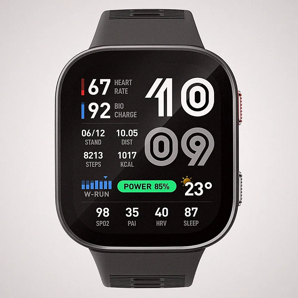 Amazfit Bip Max Smartwatch silber Fitnesstracking 20 Tage Akku Navigation AMOLED