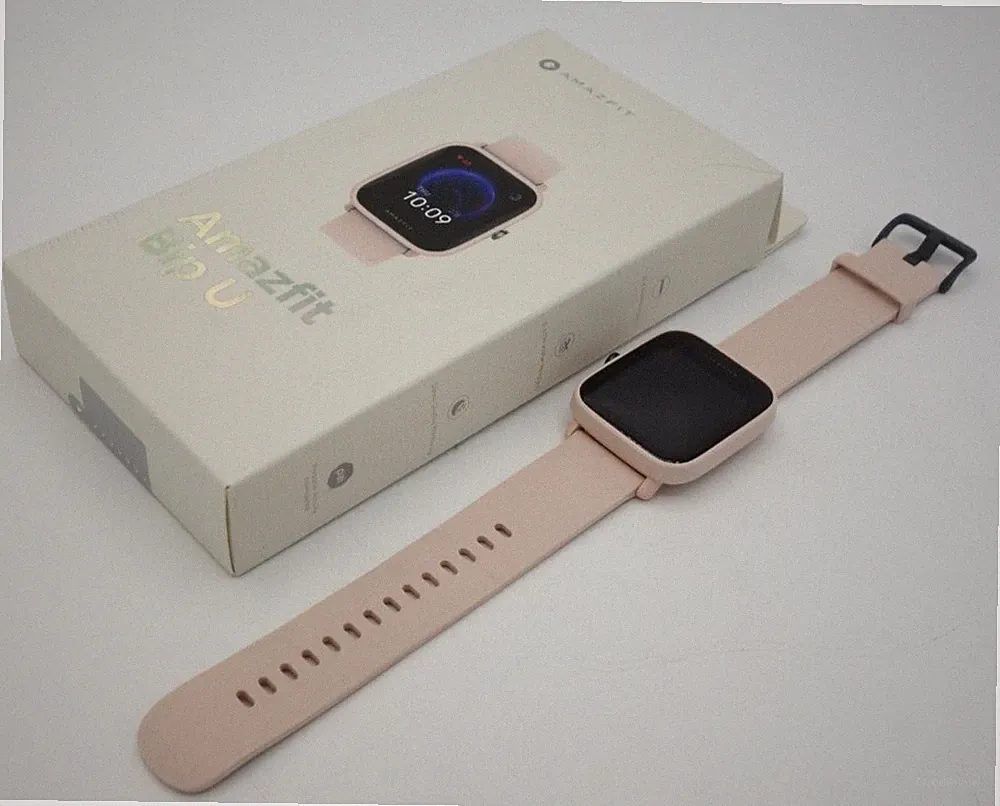 Amazfit Bip U Smartwatch mit 1,69 großem Farbdisplay 50 Zifferblättern rosa Dame