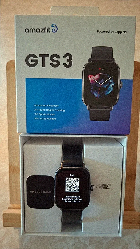 Amazfit GTS 3 Smartwatch graphite black 1,75 Zoll Bluetooth Schrittzähler GPS