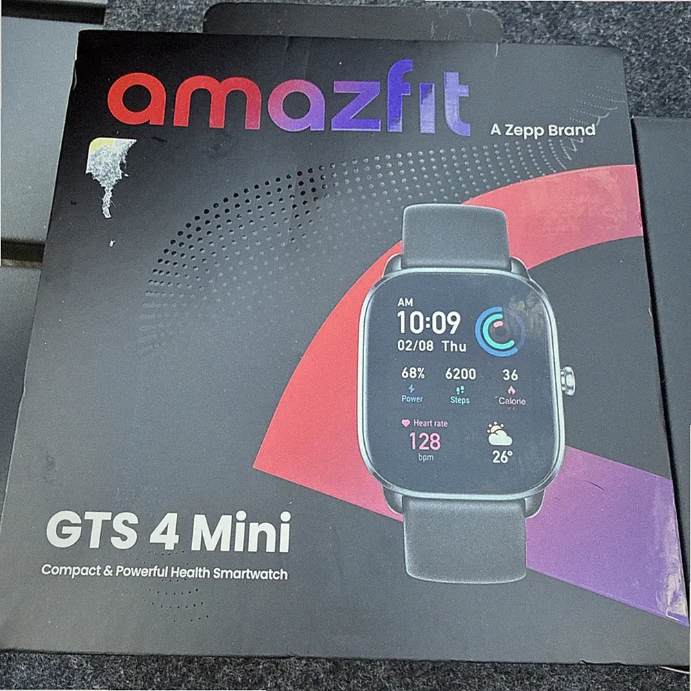 Amazfit GTS 4 Mini Smartwatch Schwarz mit OVP & Ladekabel – gebraucht