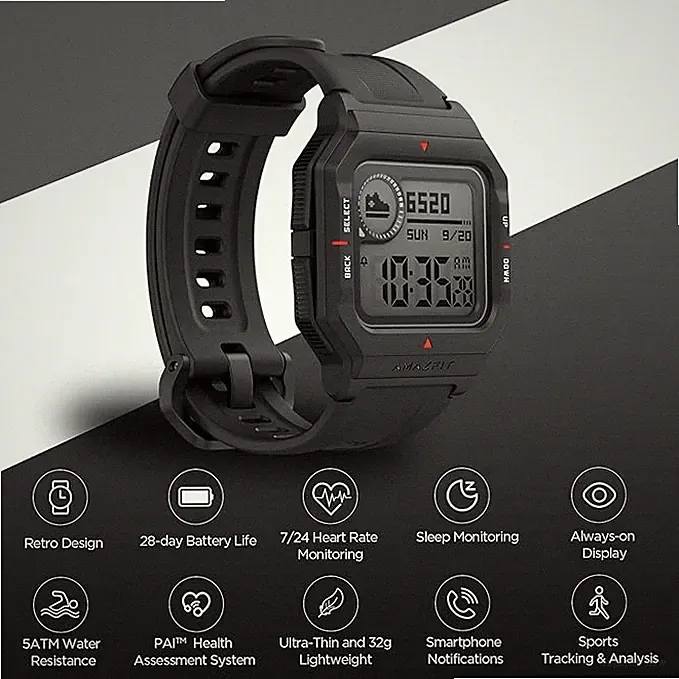 Amazfit Neo Retro Smart Watch Orange IOS Android Bluetooth, 5 ATM 28 Day Battery