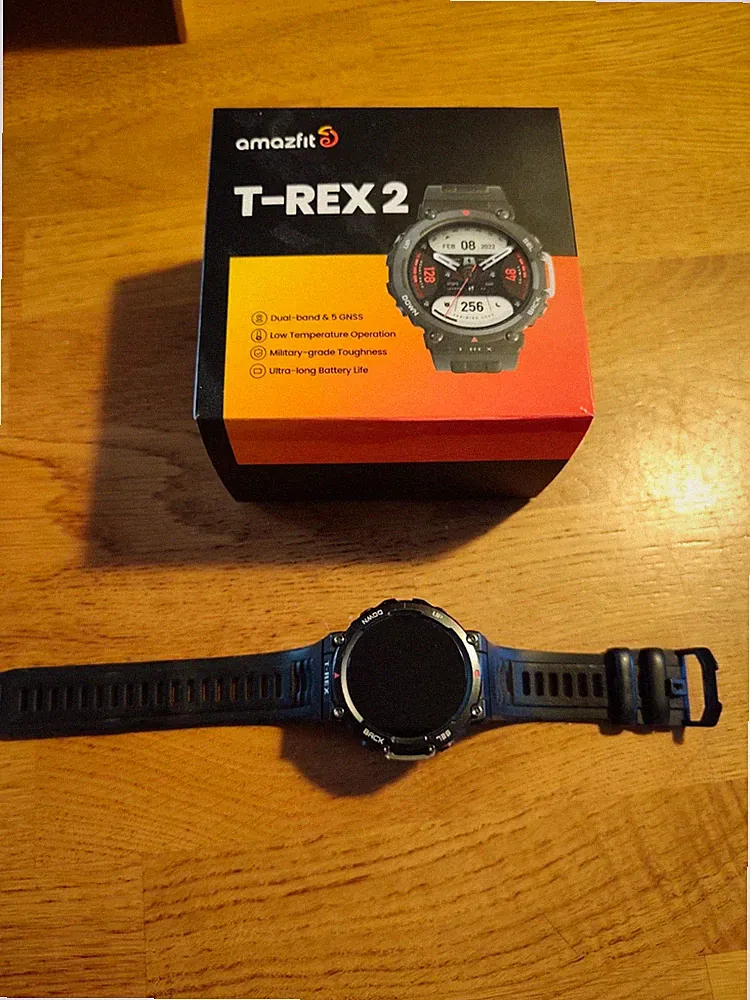 Amazfit T-Rex 2 47mm Outdoor Smartwatch, Multisport-GPS, 10 ATM, OVP, schwarz