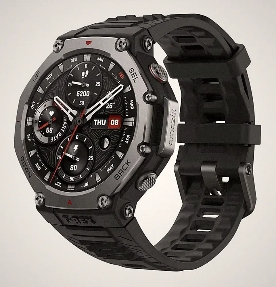 Amazfit T-Rex 3 - 48,5 mm Fitness Smartwatch mit Sprachsteuerung (Onyx) BRANDNEU