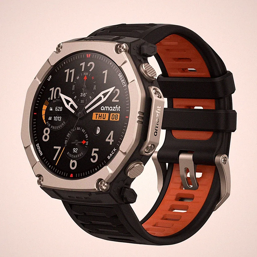 Amazfit T-Rex Ultra 2 Dualband-GPS Outdoor Smartwatch, 51 mm Titangehäuse