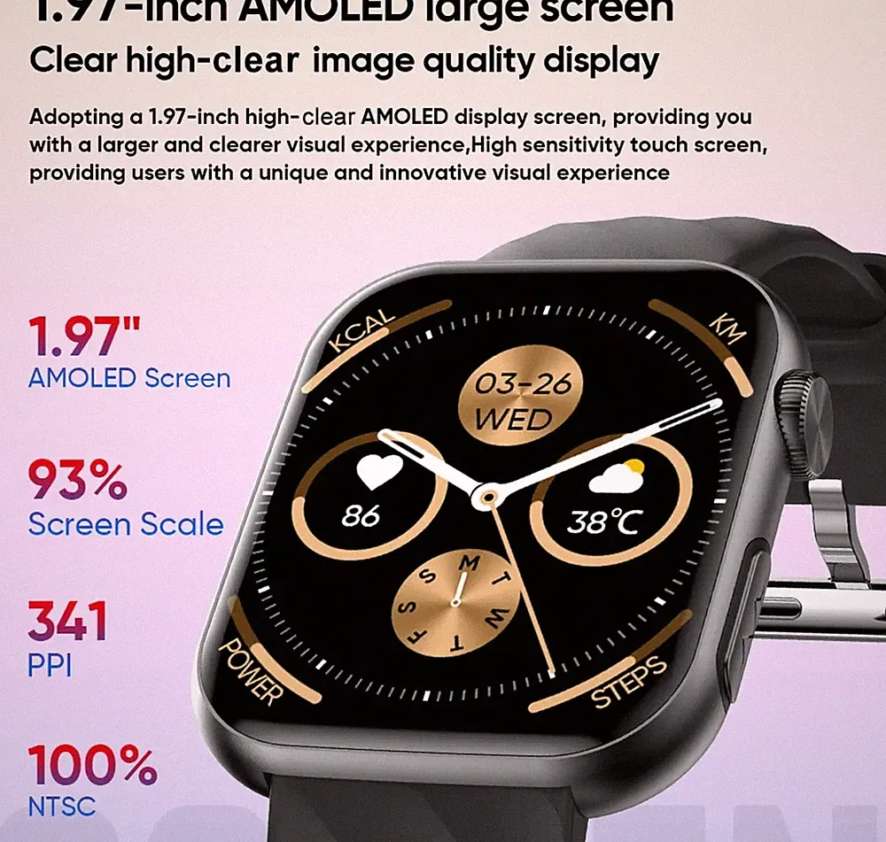 AMOLED Smartwatch Herren Damen Fitnessuhr Bluetooth Telefonie SOS EKG Uhr