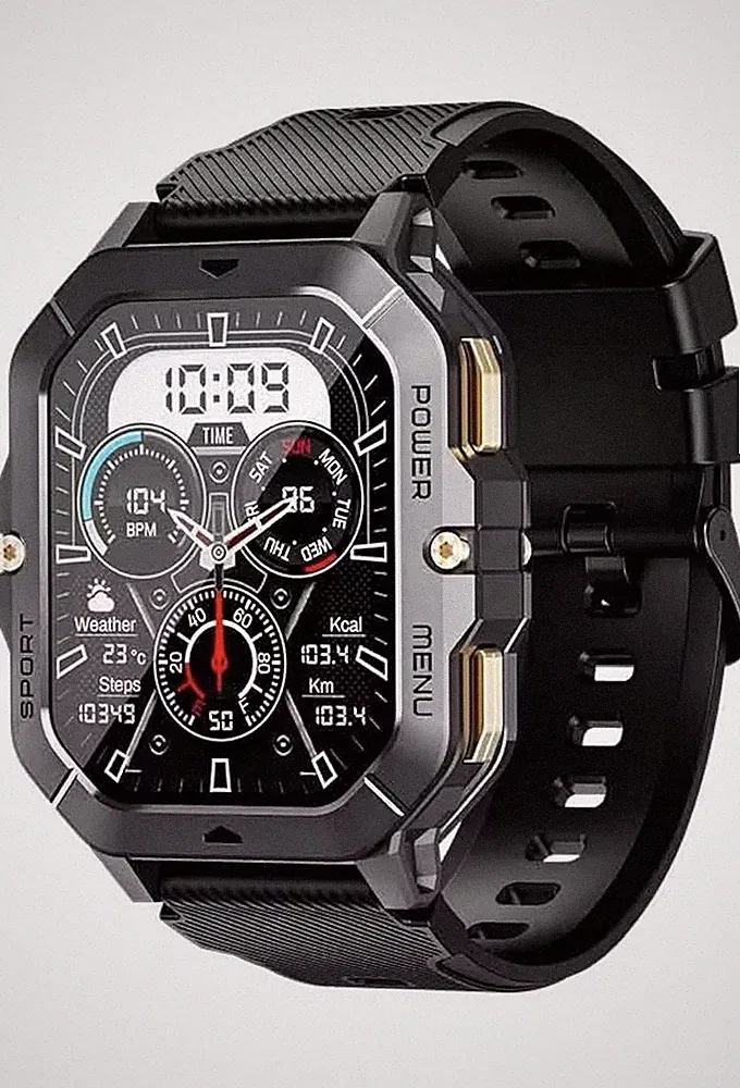 AOMIAO C28 Smartwatch 51 mm schwarz, Silikonarmband, Android/iOS, Fitness