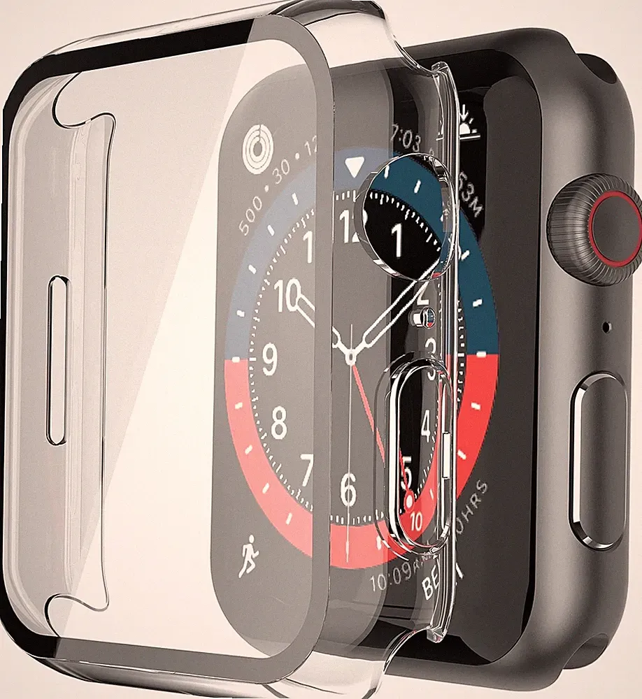 Apple Watch Hülle 41mm, Schutz Case, ultradünn, Glas Displayschutz, kompatibel