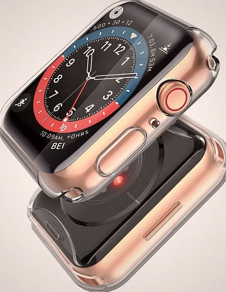 Apple Watch Hülle 45mm, Schutz Case mit Displayschutz, ultradünn, transparent