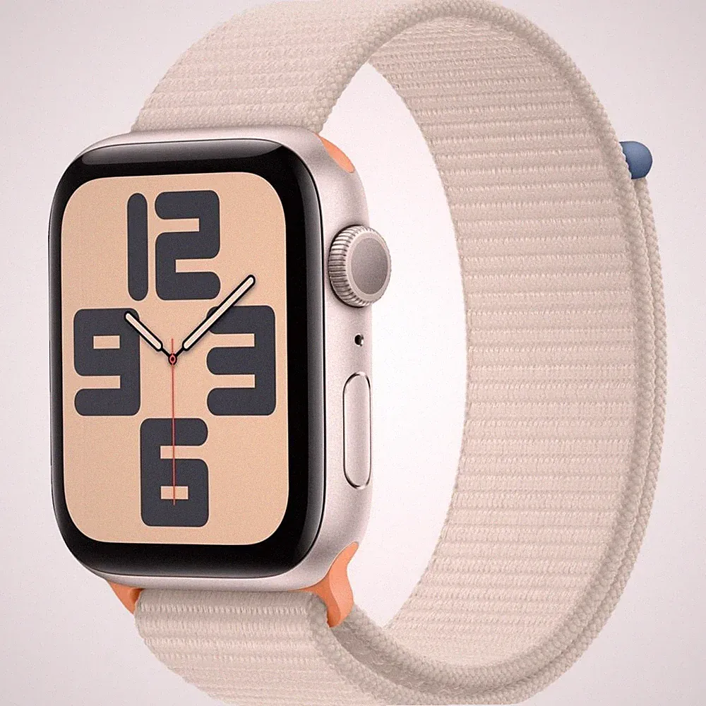 Apple Watch SE Smartwatch Polarstern (130-200 mm) Textil Carbon Neutral